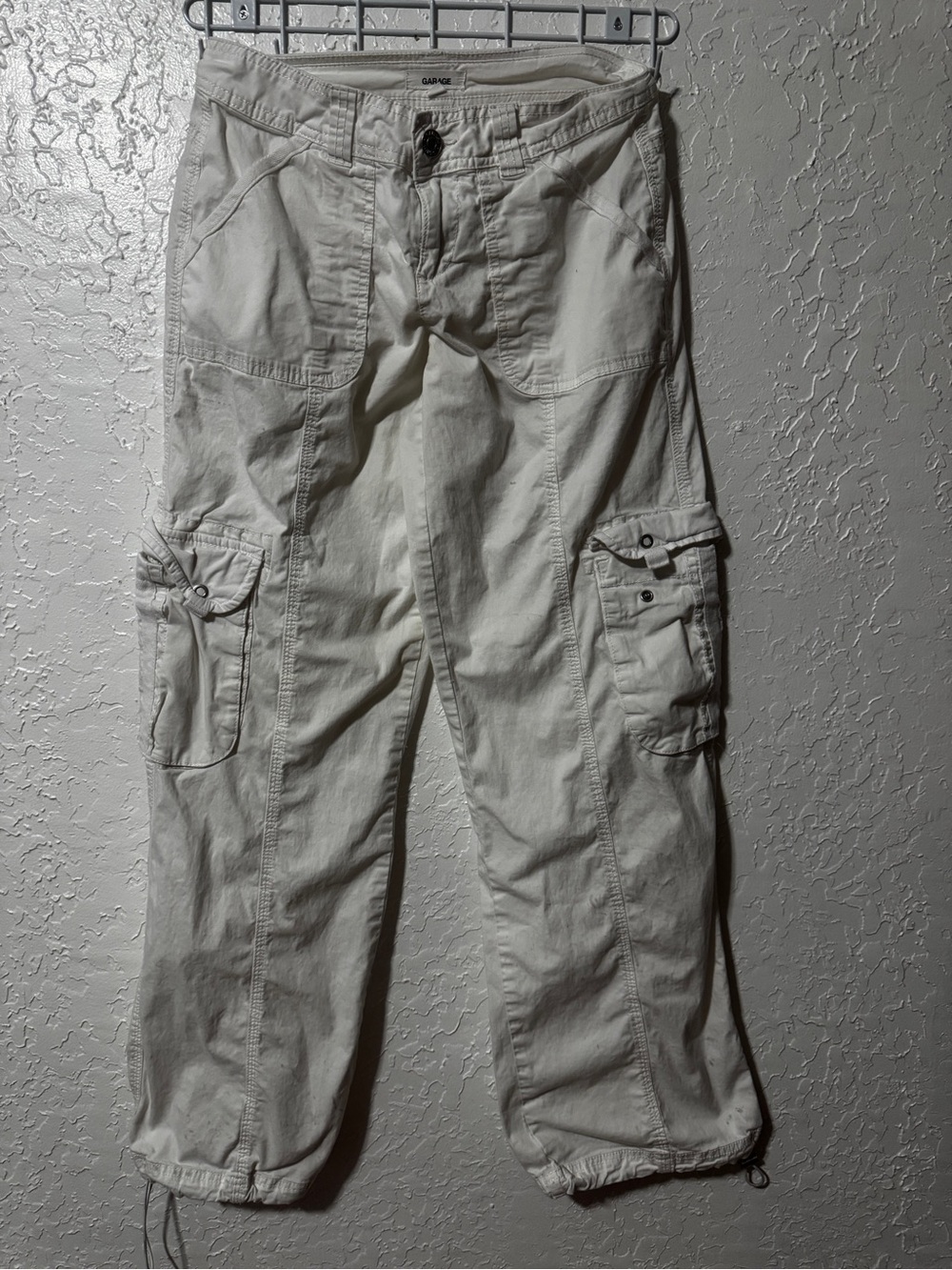 Garage Women’s White Wide Leg Cargo Pants Utility Streetwear